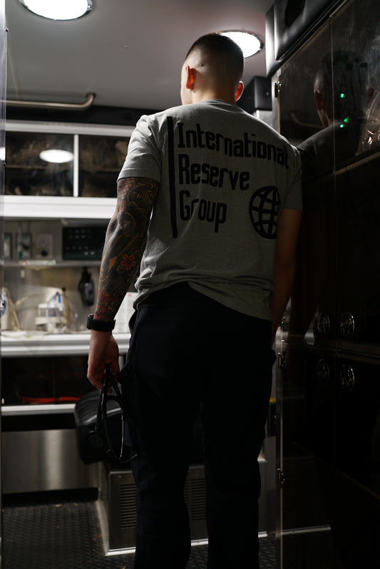IRG grey Corp Tee